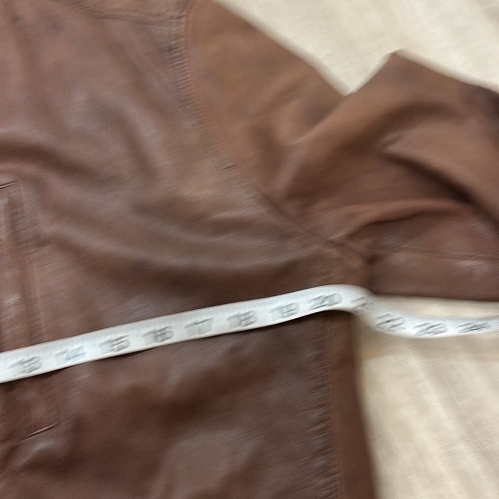 Lucky Brand Black label  Brown Leather Bomber Aviator men  Jacket size small - Picture 7 of 9